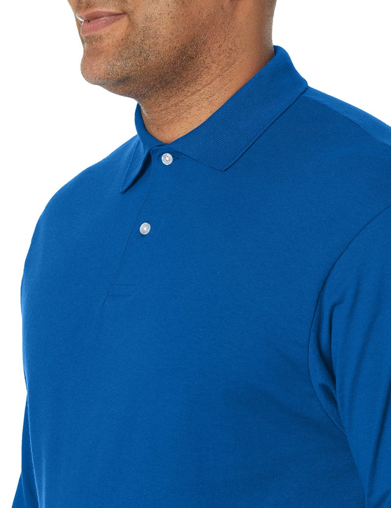 Jerzees Men's SpotShield Stain Resistant Polo Shirts (Short & Long, Long Sleeve-Royal Blue, Large - Image 3